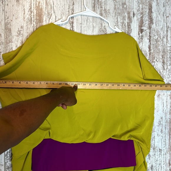 DVF 100% Silk Blouse | Mustard & Purple | P - Picture 7 of 7